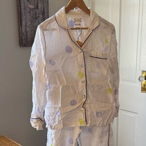 Luxury Linen pajamas in modern polka dot